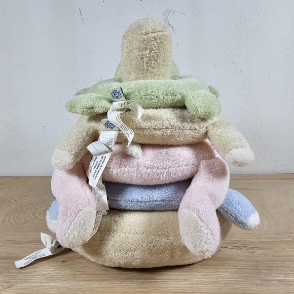 Pottery Barn Kids Ring Stacker Baby Plush Toy Bunny Hippo Lamb Frog Pastel - Picture 5 of 11